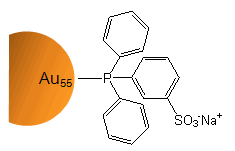 Diphenyl(m-sulfonatophenyl)phosphine-gold nanocluster (water soluble) (1-3 nm)