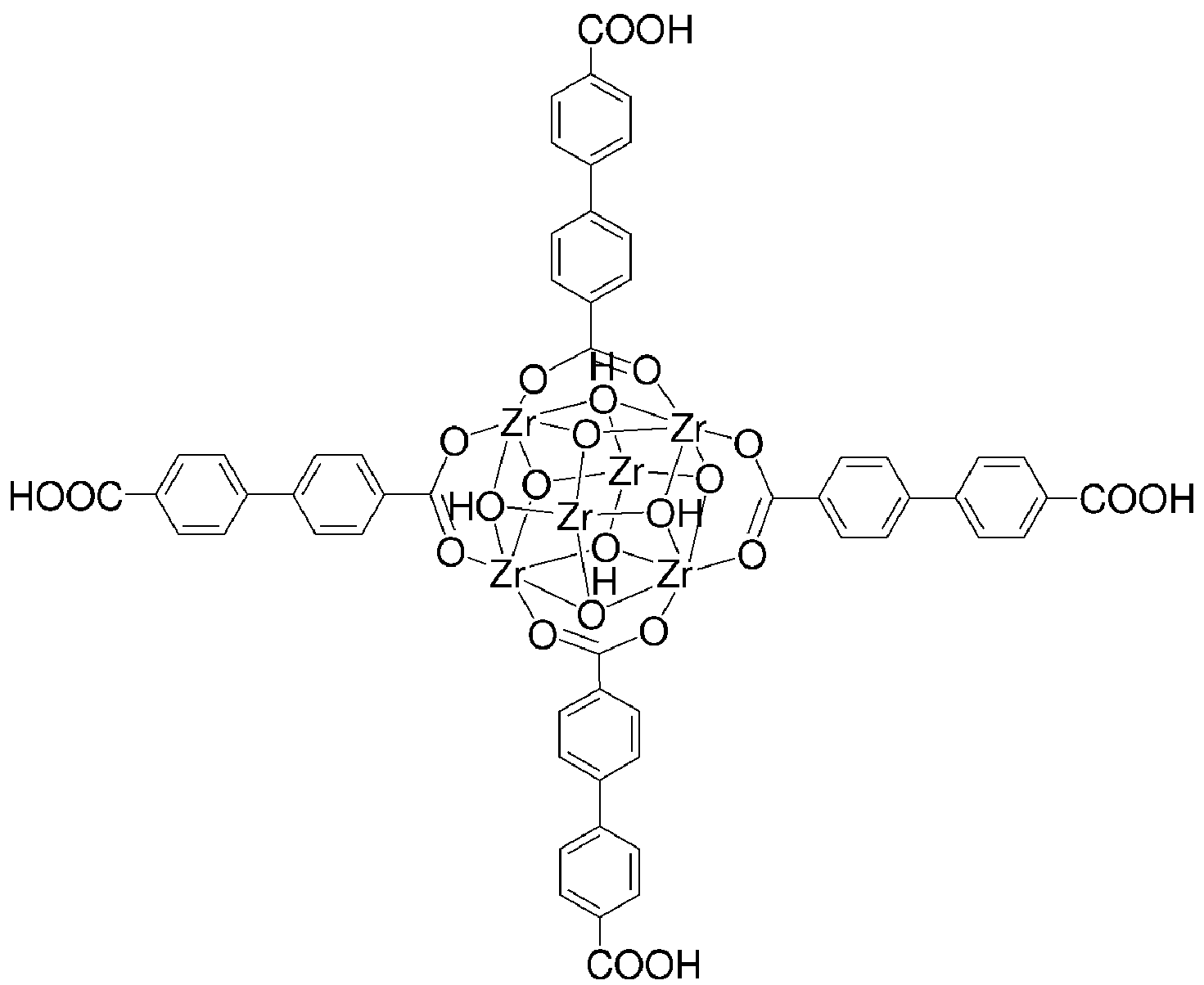 Zirconium biphenyldicarboxylate MOF (UiO-67, BPDC:Zr=0.9-1.0)