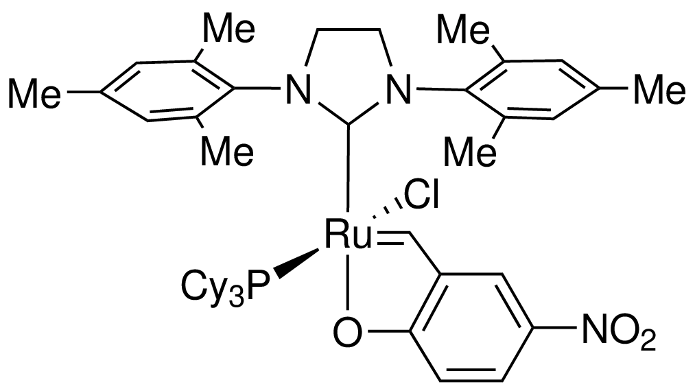 [1,3-Bis(2,4,6-trimethylphenylimidazolidin-2-ylidene)(tricyclohexylphosphine)-(2-oxo-5-nitrobenzylidene)ruthenium(II) chloride Nitro-LatMet