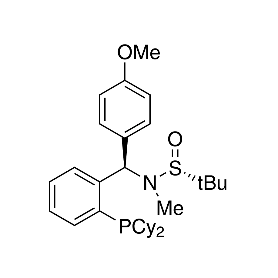 [S(R)]-N-[(R)-[2-(Dicyclohexylphosphanyl)phenyl](4-methoxyphenyl)methyl]-N,2-dimethyl-2-propanesulfinamide, 95%