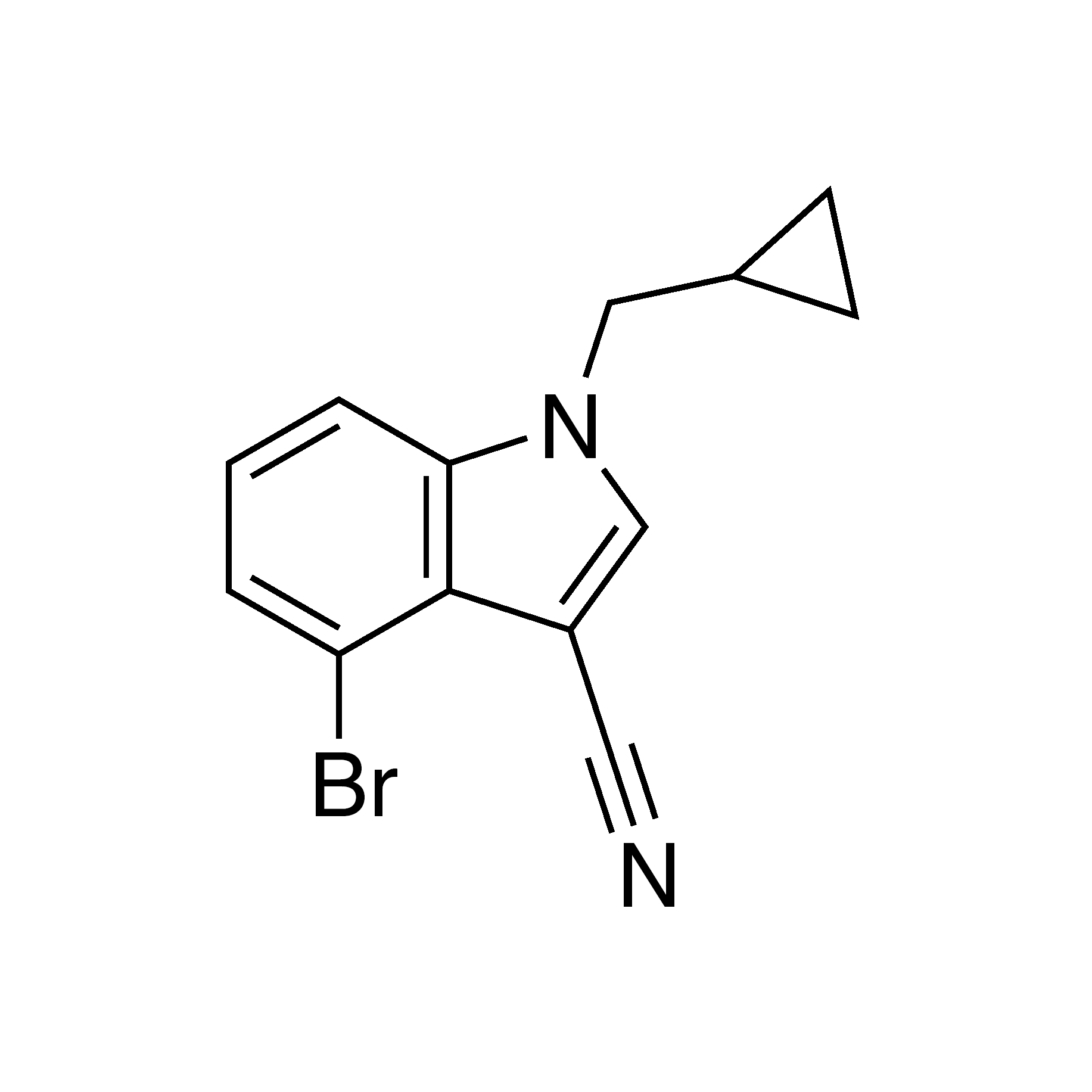 4-Bromo-1-cyclopropylmethyl-1H-indole-3-carbonitrile, 95%