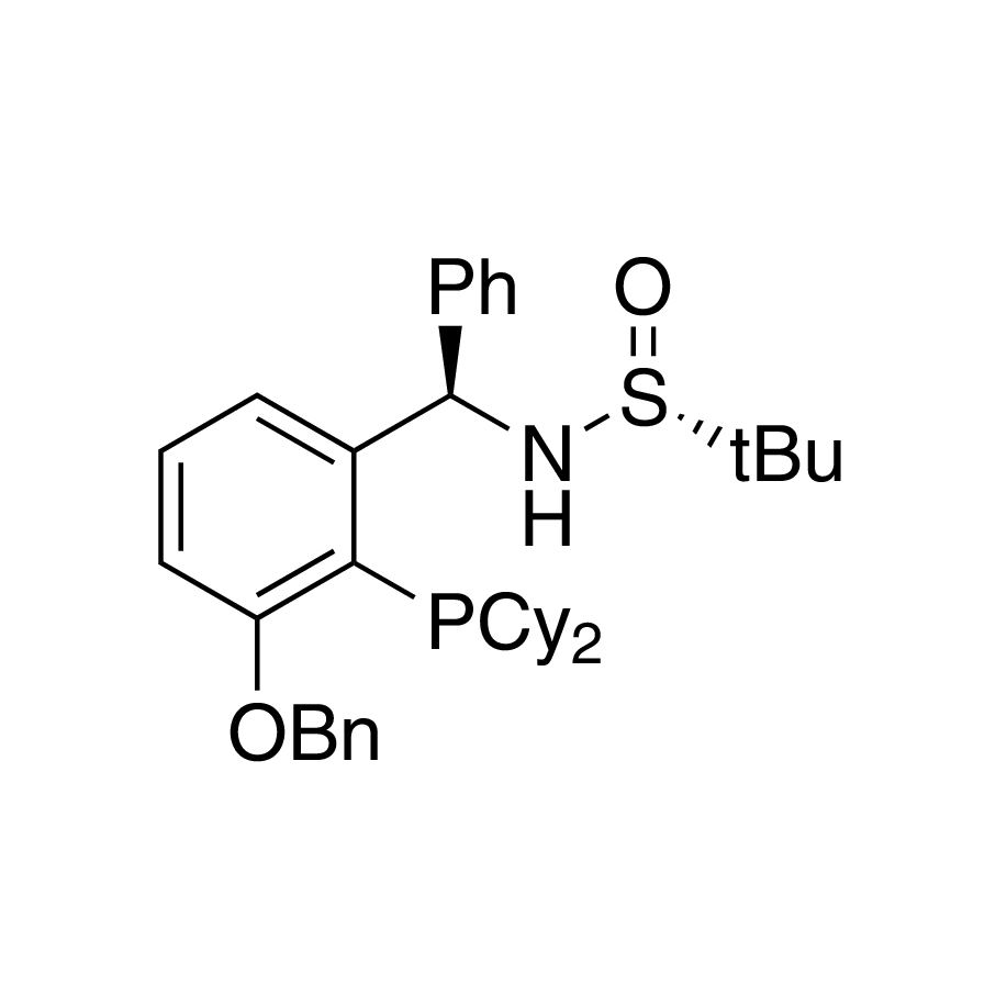 [S(R)]-N-[(R)-[(3-(Benzyloxy)-2-(dicyclohexylphosphino)phenyl)phenylmethyl]-2-methyl-2-propanesulfinamide, 95%
