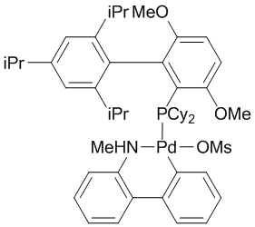 Methanesulfonato(2-dicyclohexylphosphino-3,6-dimethoxy-2',4',6'-tri-i-propyl-1,1'-biphenyl)(2'-methylamino-1,1'-biphenyl-2-yl)palladium(II), min. 98% [BrettPhos Palladacycle Gen. 4]