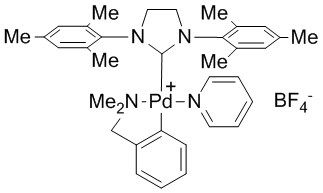 [1,3-Bis(2,4,6-trimethylphenyl)-4,5-dihydroimidazol-2-ylidene]{2-[(dimethylamino-kN)methyl]phenyl-kC}(pyridine)palladium (II) tetrafluoroborate, min. 97% PACC™