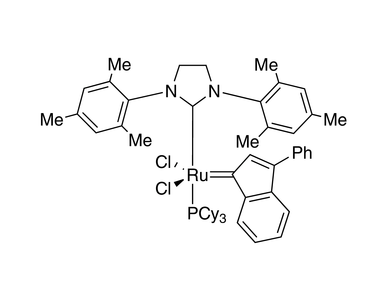 Tricyclohexylphosphine[3-phenyl-1H-inden-1-ylidene][1,3-bis(2,4,6-trimethylphenyl)-4,5-dihydroimidazol-2-ylidene]ruthenium(II) dichloride, min. 95%