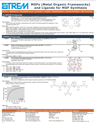 Literature Sheets - Metal Organic
