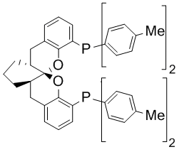 (+)-1,13-Bis[di(4-methylphenyl)phosphino]-(5aR,8aR,14aR)-5a,6,7,8,8a,9-hexahydro-5H-[1]benzopyrano[3,2-d]xanthene, 97%  (R,R,R)-(+)-Tol-SKP