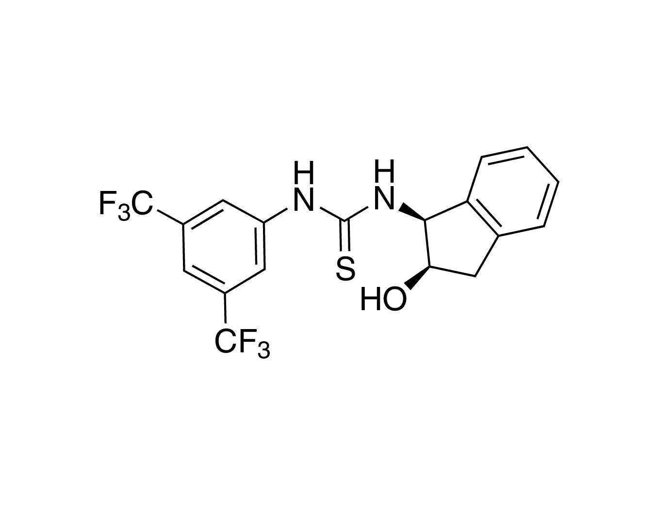 N-[3,5-Bis(trifluoromethyl)phenyl]-N'-[(1S,2R)-2,3-dihydro-2-hydroxy-1H-inden-1-yl]thiourea, 95%, (99% ee)