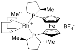 1,1’-Bis((2R,5R)-2,5-dimethylphospholano)ferrocene(cyclooctadiene)rhodium(I) tetrafluoroborate