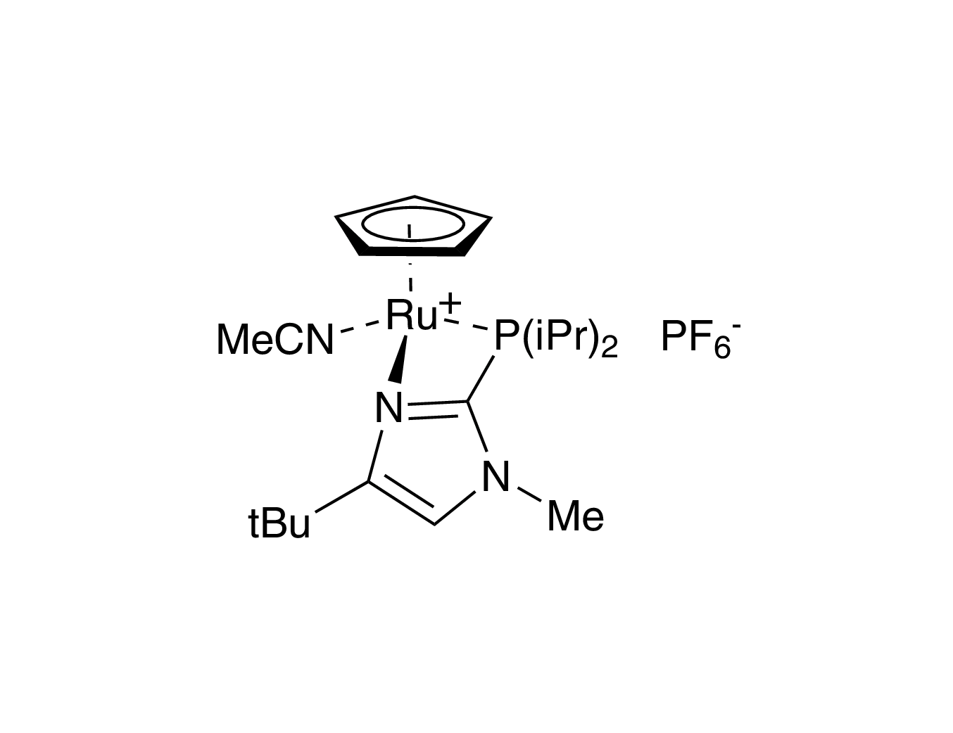 Acetonitrile(cyclopenta­dienyl)[2-(di-i-propyl­phosphino)-4-(t-butyl)-1-methyl-1H-imidazole]ruthenium(II) hexafluorophosphate, min. 98% [Alkene Zipper Catalyst]
