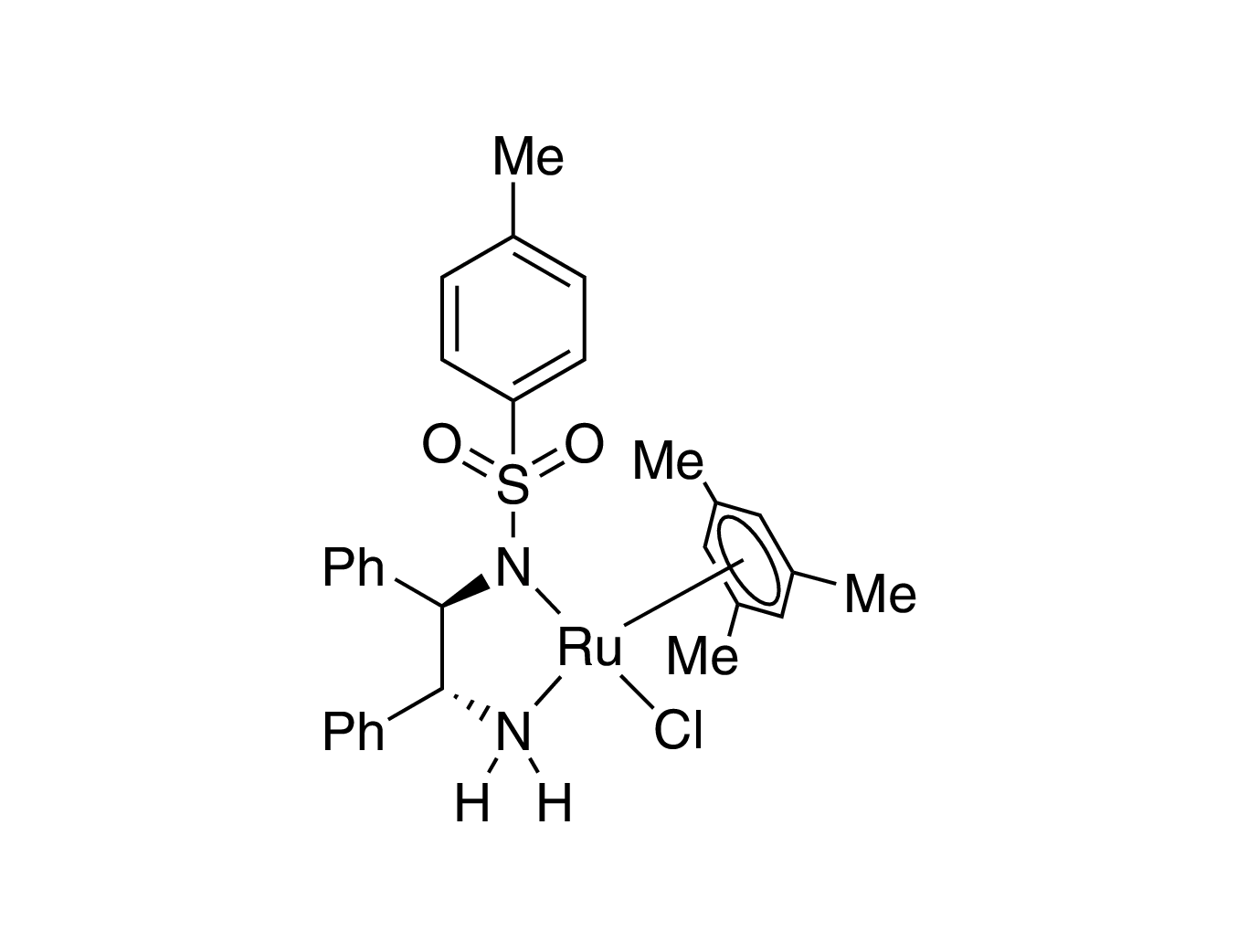 Chloro{[(1R,2R)-(-)-2-amino-1,2-diphenylethyl](4-toluenesulfonyl)amido}(mesitylene)ruthenium(II), min. 90% RuCl[(R,R)-Tsdpen(mesitylene)