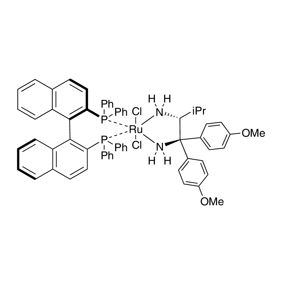 Dichloro[(R)-(+)-2,2'-bis(diphenyl­phosphino)-1,1'-binaphthyl][(2R)-(-)-1,1-bis(4-methoxy­phenyl)-3-methyl-1,2-butane­diamine]ruthenium(II) dichloromethane adduct, min. 97%