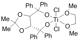 (4R,5R)-(-)-2,2-Dimethyl-α,α,α',α'-tetraphenyl-1,3-di­oxolane-4,5-dimethanolato[1,2-bis(dimethoxy)ethane]titanium(IV) dichloride acetonitrile adduct