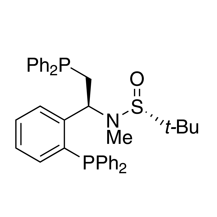 [S(R)]-N-[(1S)-2-(Diphenylphosphanyl)-1-(2-(diphenylphosphanyl)phenyl)ethyl]-N,2-dimethyl-2-propanesulfinamide, 95%
