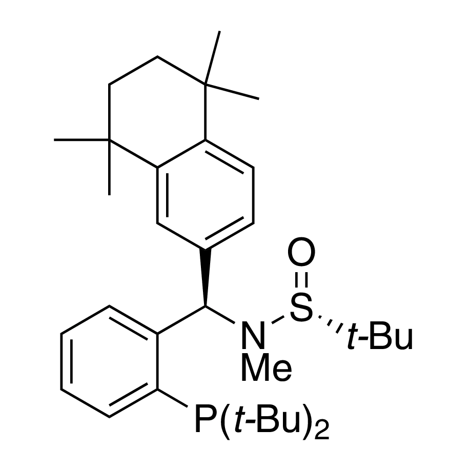 [S(R)]-N-((R)-(2-(Di-tert-butylphosphino)phenyl)(5,6,7,8-tetrahydro-5,5,8,8-tetramethyl-2-naphthalenyl)methyl]-N,2-dimethyl-2-propanesulfinamide, 95%