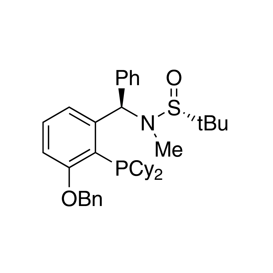 [S(R)]-N-[(R)-[(3-(Benzyloxy)-2-(dicyclohexylphosphino)phenyl)phenylmethyl]-N,2-dimethyl-2-propanesulfinamide, 95%