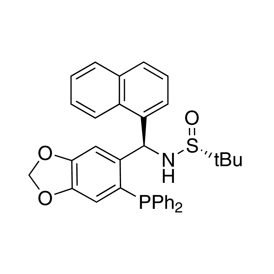 [S(R)]-N-[(R)-[6-(Diphenylphosphino)benzo[d][1,3]dioxol-5-yl]-1-naphthalenylmethyl]-2-methyl-2-propanesulfinamide, 95%