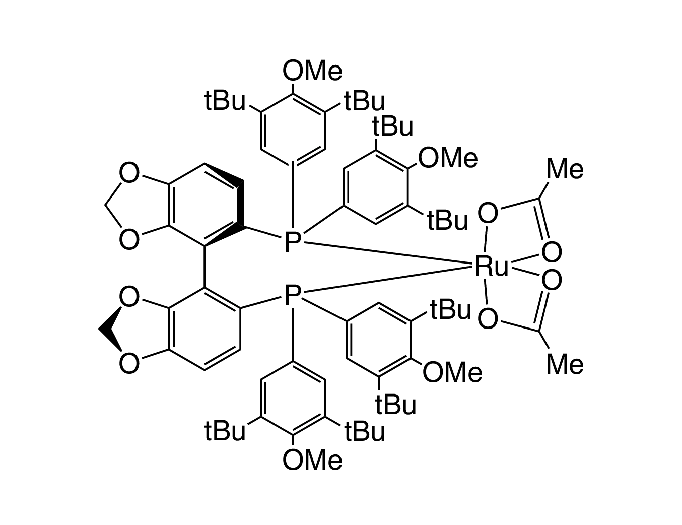 Diacetato{(R)-(-)-5,5'-bis[di(3,5-di-t-butyl-4-methoxyphenyl)phosphino]-4,4'-bi-1,3-benzodioxole}ruthenium(II) Ru(OAc)₂[(R)-dtbm-segphos®]