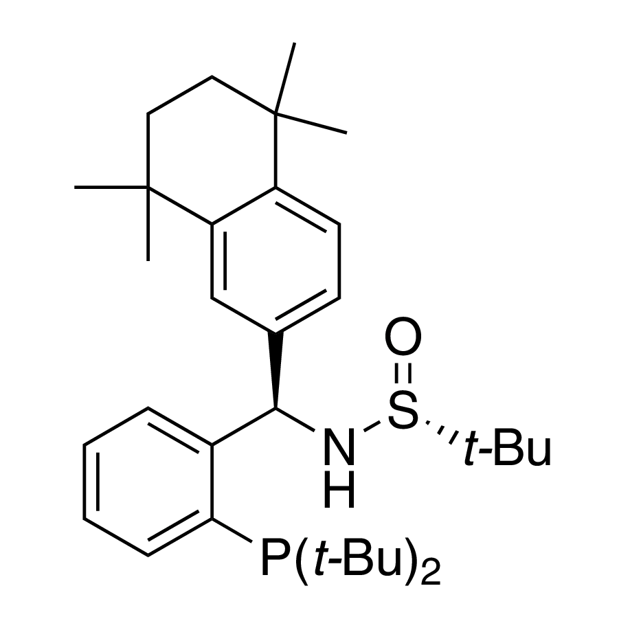[S(R)]-N-((R)-(2-(Di-tert-butylphosphino)phenyl)(5,6,7,8-tetrahydro-5,5,8,8-tetramethyl-2-naphthalenyl)methyl]-2-methyl-2-propanesulfinamide, 95%