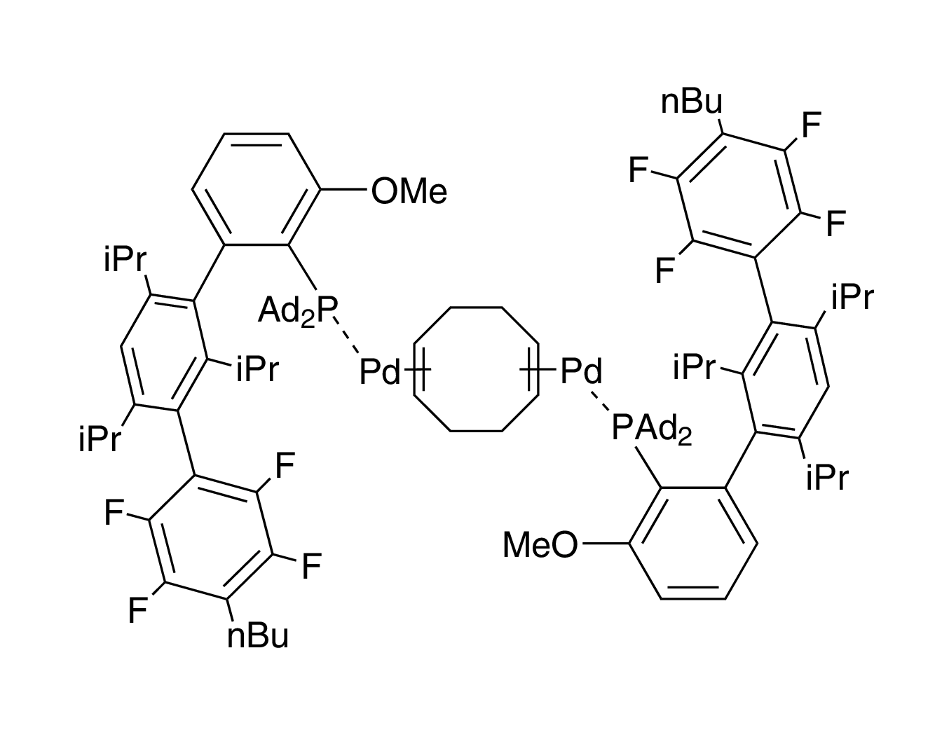 Bis{[2-(Diadamantylphosphino)-3-methoxy-2’,4’,6’-tri-i-propyl-3’-(2,3,5,6-tetrafluoro-4-butylphenyl)-1,1’-biphenyl]palladium(0)}1,5-cyclooctadiene, [AlPhos Palladium complex]