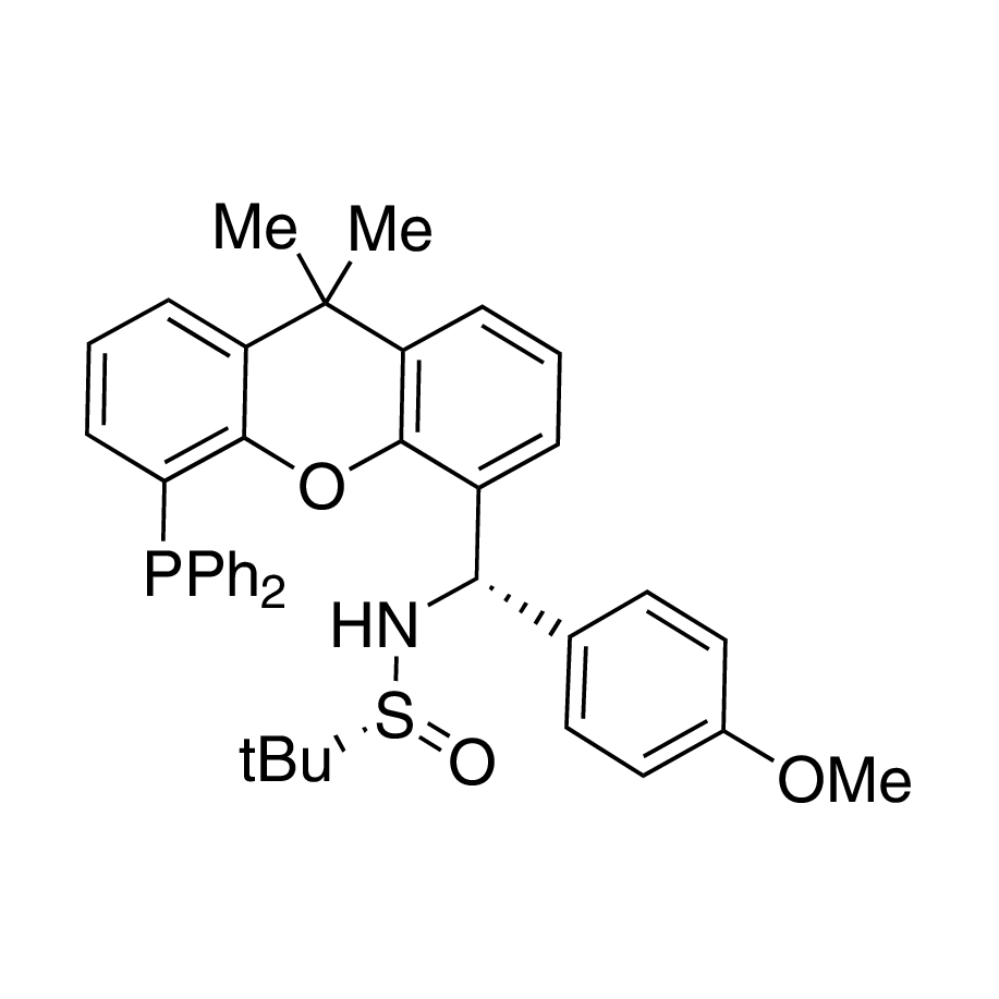 [S(R)]-N-[(S)-[5-(Diphenylphosphino)-9,9-dimethyl-9H-xanthen-4-yl](4-methoxyphenyl)methyl]-2-methyl-2-propanesulfinamide, 95%