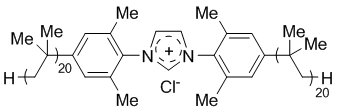 1,3-Bis{2,3-dimethyl-4-[polyisobutyl(20)]phenyl}imidazolium chloride (50% in hexanes/polyisobutylene)