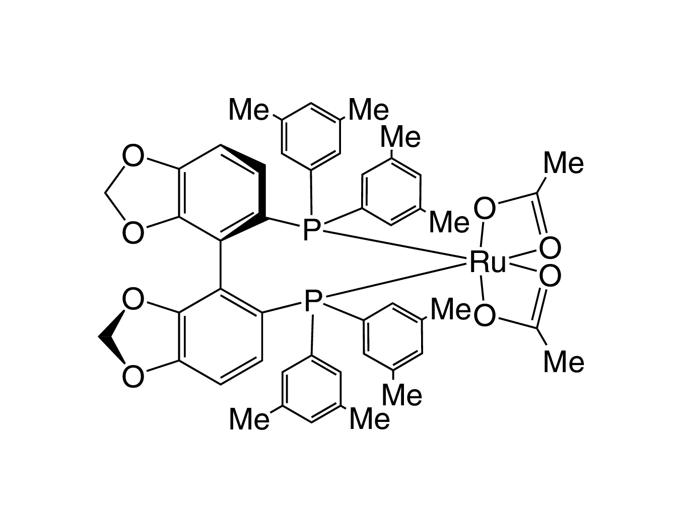 Diacetato{(R)-(+)-5,5'-bis[di(3,5-xylyl)phosphino]-4,4'-bi-1,3-benzodioxole}ruthenium(II) Ru(OAc)₂[(R)-dm-segphos®]