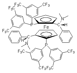 (S,S)-(-)-2,2'-Bis[(R)-(N,N-dimethylamino)(phenyl)methyl]-1,1'-bis[di(3,5-trifluoromethylphenyl)phosphino]ferrocene, min. 97%
