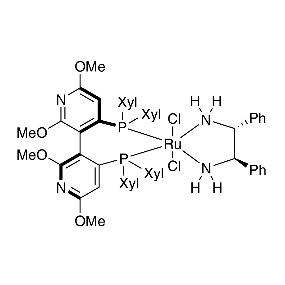 Dichloro[(R)-(+)-2,2',6,6'-tetra­methoxy-4,4'-bis(di(3,5-xylyl)phosphino)-3,3'-bipyridine][(1R,2R)-(+)-1,2-diphenyl­ethylenediamine]ruthenium(II), min. 95%