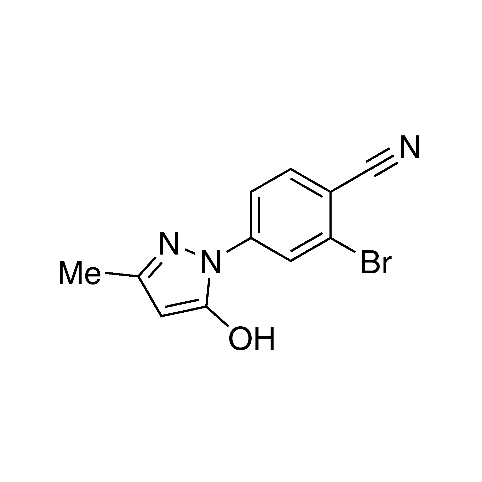 2-Bromo-4-(5-hydroxy-3-methyl-1H-pyrazol-1-yl)benzonitrile, 95%