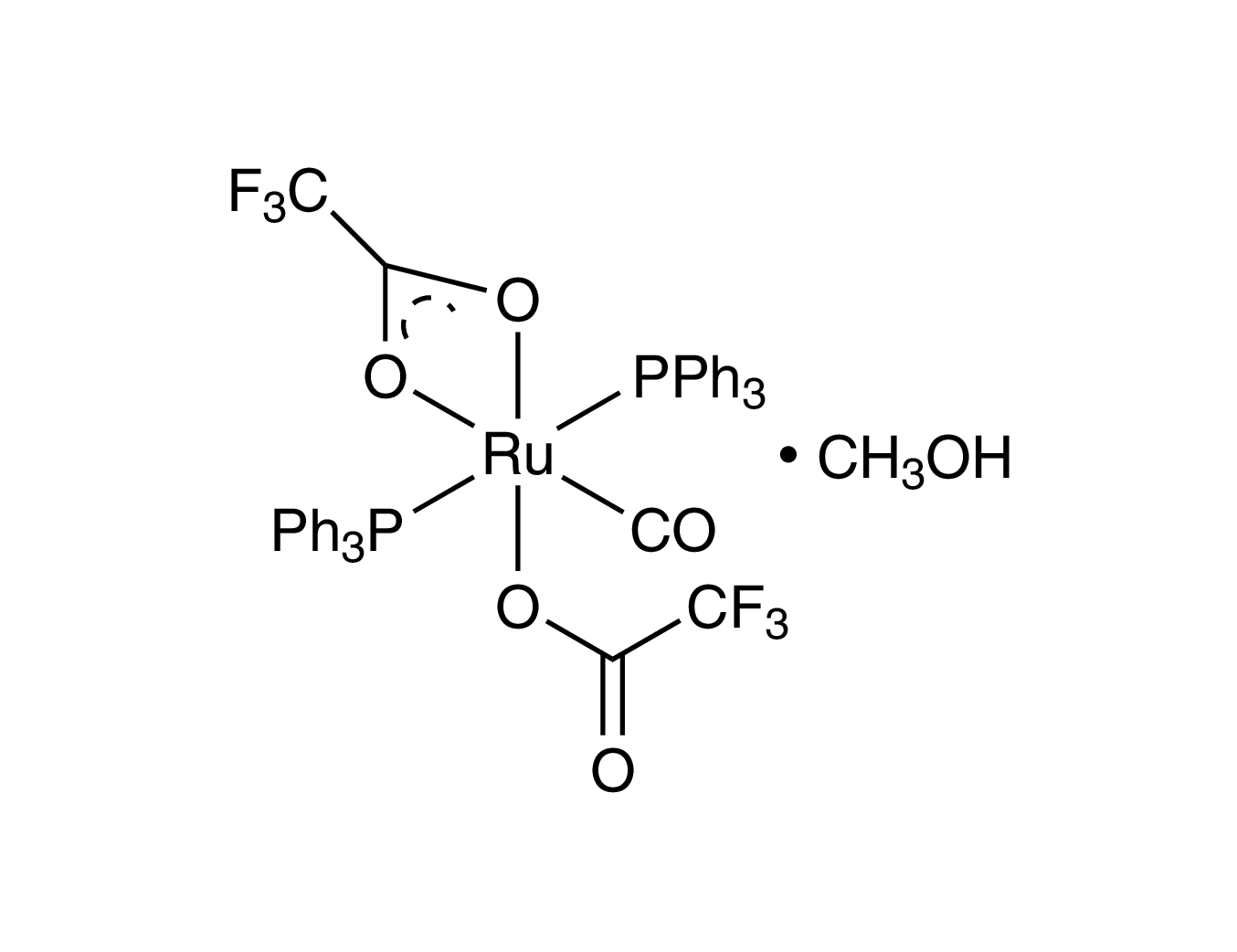 Carbonylbis(trifluoroacetato)bis(triphenylphosphine)ruthenium(II) methanol adduct, min. 98%