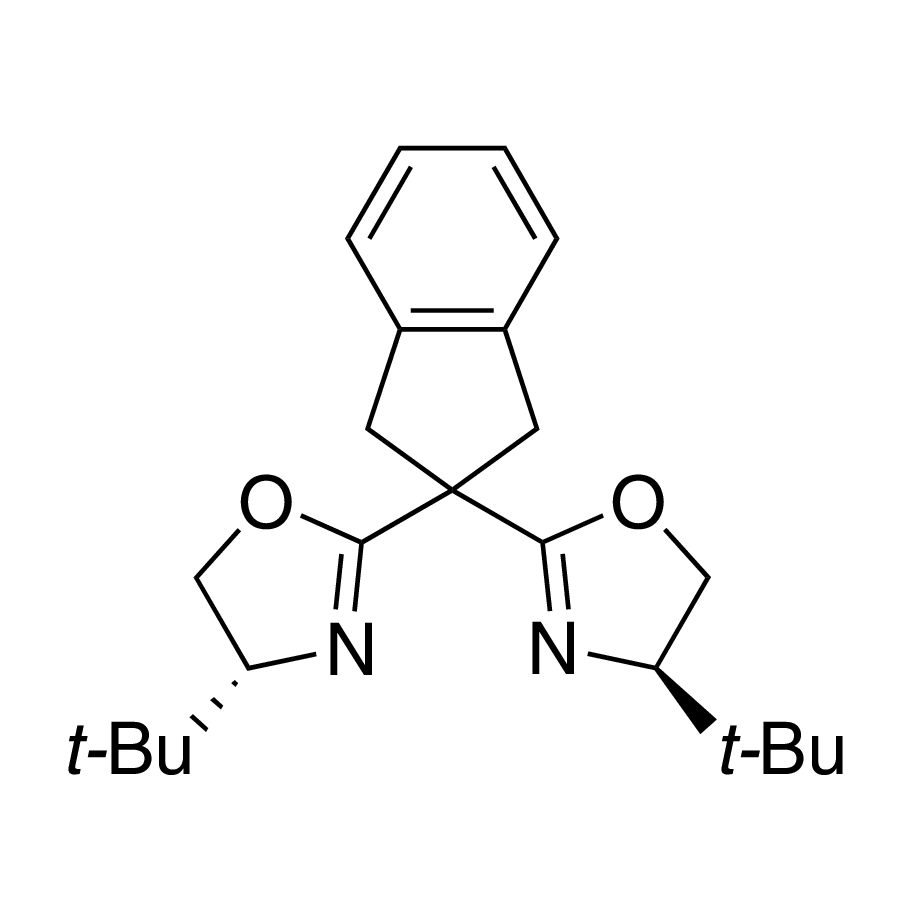 (4R,4'R)-2,2'-(1,3-Dihydro-2H-inden-2-ylidene)bis[4,5-dihydro-4-tert-butyloxazole], 98%, (99% ee)