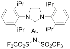 [1,3-Bis(2,6-di-i-propylphenyl)imidazol-2-ylidene][bis(trifluoromethanesulfonyl)imide]gold(I), min. 95%