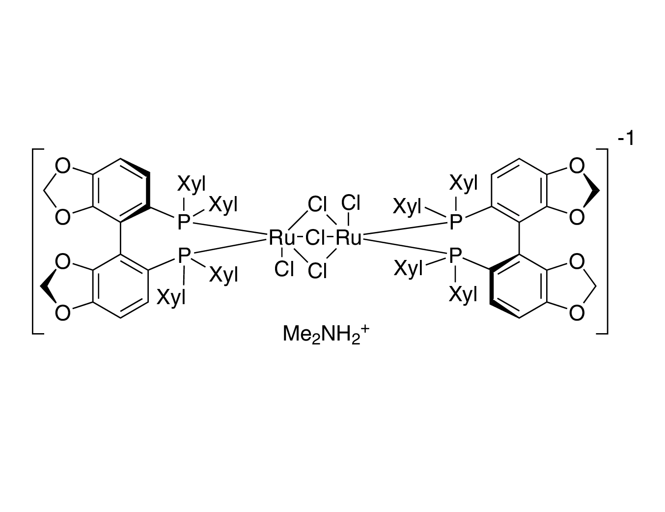 Dimethylammonium dichlorotri(μ-chloro)bis{(R)-(+)-5,5'-bis[di(3,5-xylyl)phosphino]-4,4'-bi-1,3-benzodioxole}diruthenate(II) [NH₂Me₂][{RuCl((R)-dm-segphos®)}₂(μ-Cl)₃]