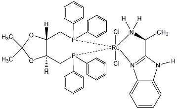 Dichloro[(4S,5S)-(+)-4,5-bis(diphenylphosphinomethyl)-2,2-dimethyl-1,3-dioxolane][(S)-(-)-2-(α-methylmethanamine)-1H-benzimidazole]ruthenium(II), min. 98%