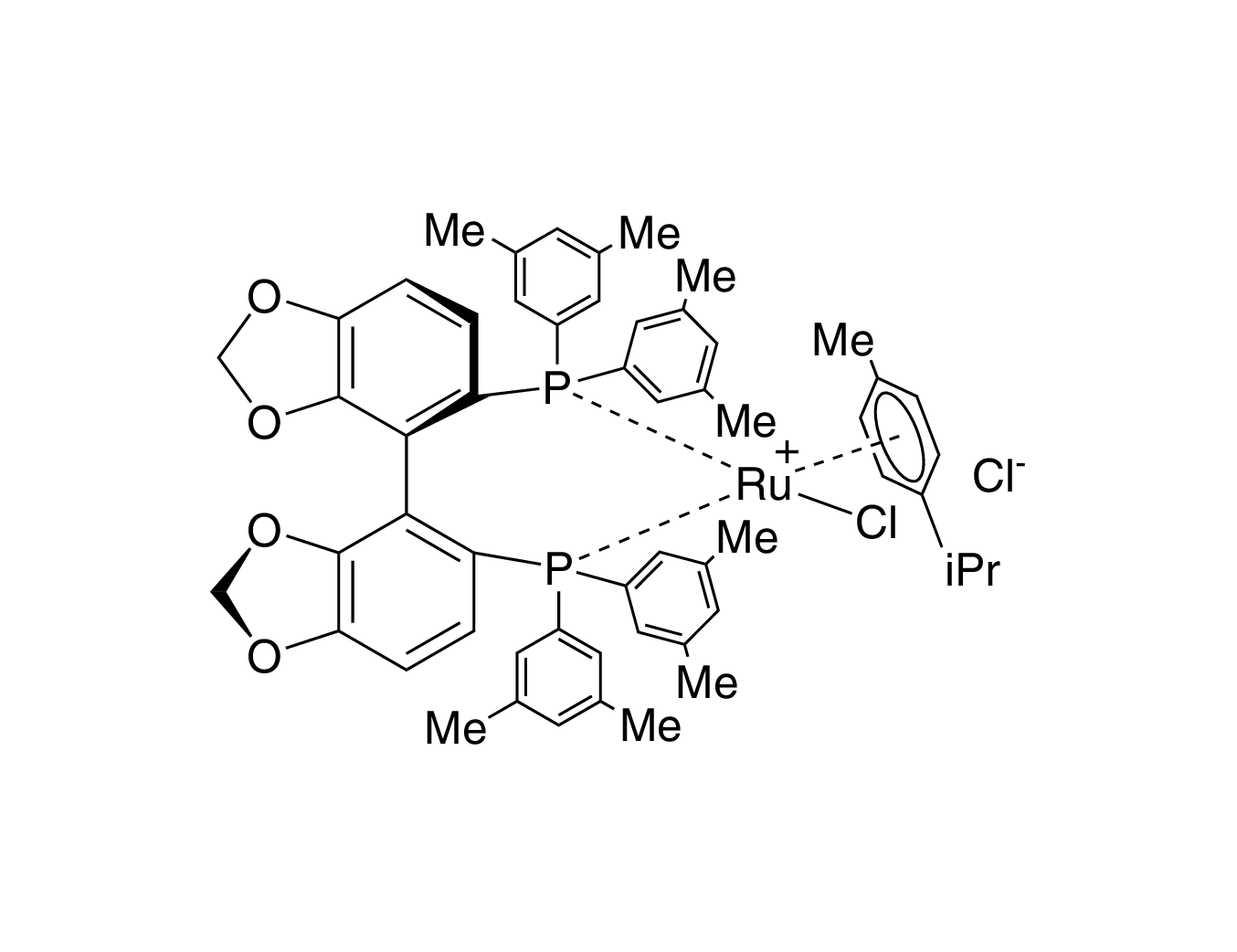 Chloro{(R)-(+)-5,5'-bis[di(3,5-xylyl)phosphino]-4,4'-bi-1,3-benzodioxole}(p-cymene)ruthenium(II) chloride [RuCl(p-cymene)((R)-dm-segphos®)]Cl