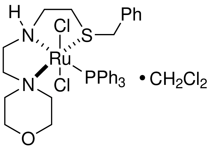 Dichloro[rel-[N(R)]-N-[2-[(R)-(phenylmethyl)thio-κS]ethyl]-4-morpholineethanamine-κNN4,κN4](triphenylphosphine)ruthenium(II), compd. with dichloromethane