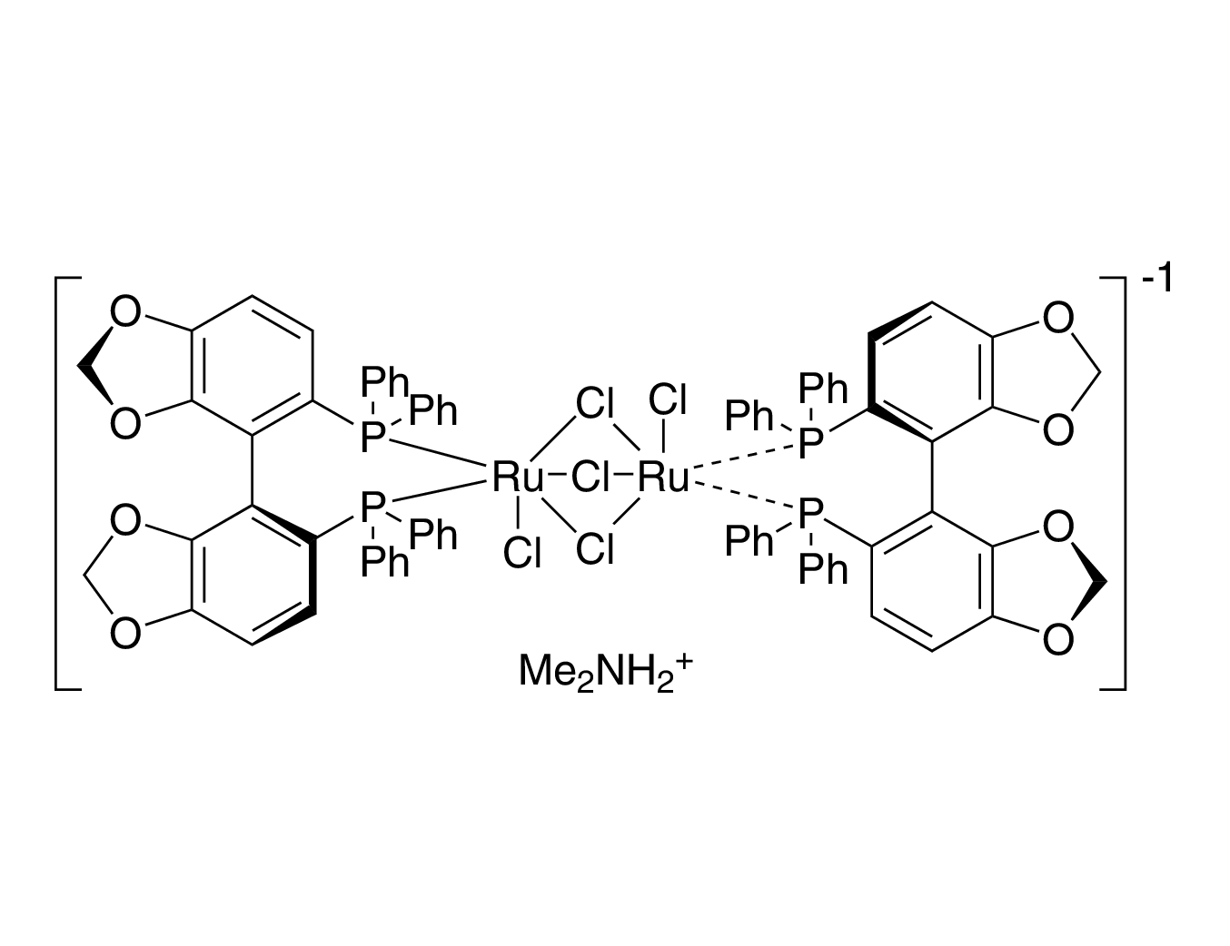 Dimethylammonium dichlorotri(μ-chloro)bis[(S)-(-)-5,5'-bis(diphenylphosphino)-4,4'-bi-1,3-benzodioxole]diruthenate(II) [NH₂Me₂][{RuCl((S)-segphos®)}₂(μ-Cl)₃]