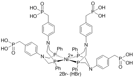 Bis{P,P'-1,5-diphenyl-3,7-bis[(4-hydrogenphosphonate)phenyl]-1,5,3,7-diazadiphosphocine} nickel(II) bromide (hydrogen bromide adduct)