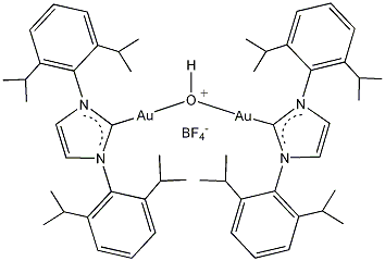 Bis{1,3-bis[2,6-bis(1-methylethyl)phenyl]-1,3-dihydro-2H-imidazol-2-ylidene}-μ-hydroxydigold(I) tetrafluoroborate, 99%