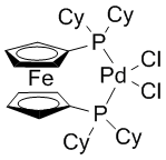 Dichloro[1,1'-bis(dicyclohexyl­phosphino)ferrocene]palladium(II), dichloromethane adduct, 99%