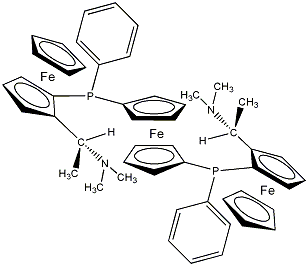 1,1'-Bis{1-[(R)-ferrocenyl-2-(S)-ethyl-1-(diethylamino)phenyl]-(R)-phosphino}ferrocene, min. 97% Trifer