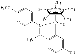 Chloro(pentamethylcyclopentadienyl){5-cyano-2-{1-[(4-methoxyphenyl)imino-kN]ethyl}phenyl-kC}iridium(III), 99% Iridicycle-CN