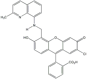 2-{2-Chloro-6-hydroxy-5-[2-methylquinolin-8-ylaminomethyl]-3-oxo-3H-xanthen-9-yl}benzoic acid FL