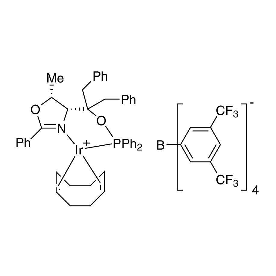 ((4R,5R)-(+)-O-[1-Benzyl-1-(5-methyl-2-phenyl-4,5-dihydrooxazol-4-yl)-2-phenylethyl] (diphenylphosphinite)(1,5-COD)iridium(I) tetrakis(3,5-bis(trifluoromethyl)phenylborate, min. 97% (R,R)-[COD]Ir[Ph₂PThrePHOX]