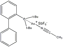 2-(Di-t-butylphosphino))-1,1'-biphenyl(acetonitrile)gold(I) hexafluoroantimonate, 99%