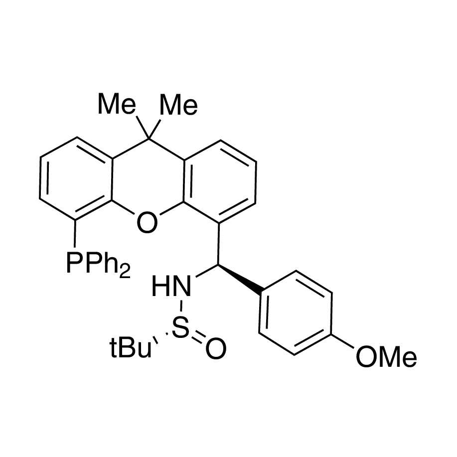[S(R)]-N-[(R)-[5-(Diphenylphosphino)-9,9-dimethyl-9H-xanthen-4-yl](4-methoxyphenyl)methyl]-2-methyl-2-propanesulfinamide, 95%