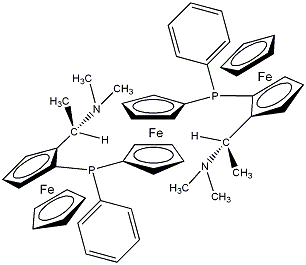 1,1'-Bis{1-[(S)-ferrocenyl-2-(R)-ethyl-1-(dimethylamino)phenyl]-(S)-phosphino}ferrocene, min. 97% Trifer