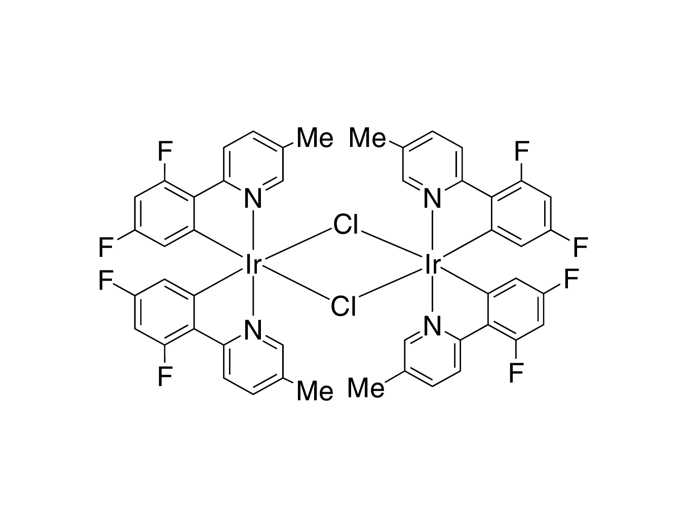 Di-μ-chlorotetrakis[3,5-difluoro-2-(5-methyl-2-pyridinyl-κN)phenyl-κC]diiridium, 98%