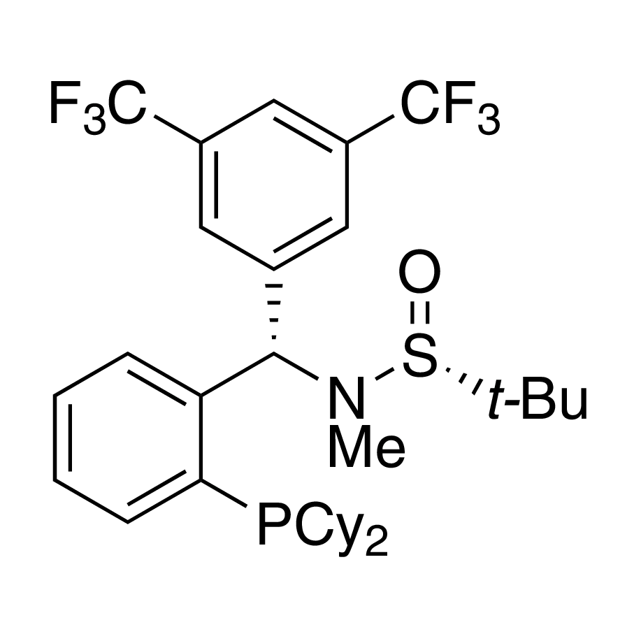 [S(R)]-N-[(S)-3,5-Bis(trifluoromethyl)phenyl][2-(dicyclohexylphosphanyl)phenyl]-N,2-dimethyl-2-propanesulfinamide, 95%